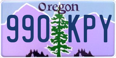 OR license plate 990KPY