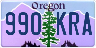 OR license plate 990KRA