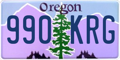 OR license plate 990KRG
