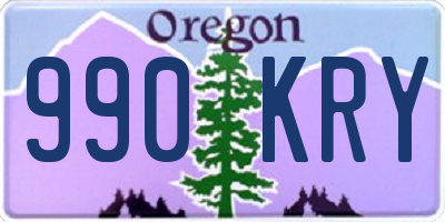 OR license plate 990KRY