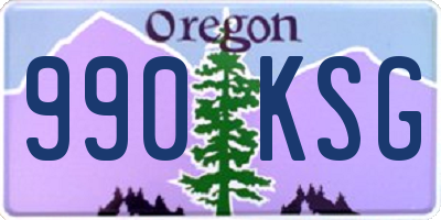 OR license plate 990KSG