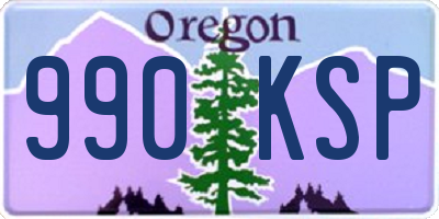 OR license plate 990KSP