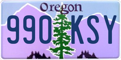 OR license plate 990KSY