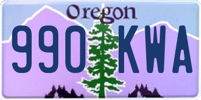 OR license plate 990KWA