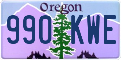 OR license plate 990KWE