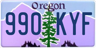 OR license plate 990KYF