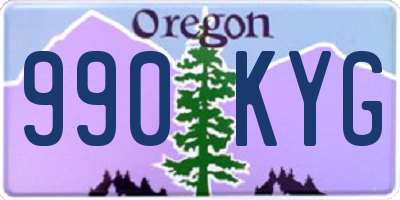 OR license plate 990KYG