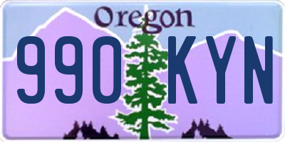 OR license plate 990KYN