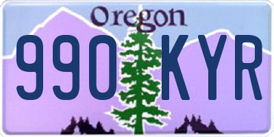 OR license plate 990KYR