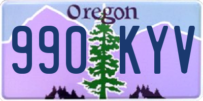 OR license plate 990KYV