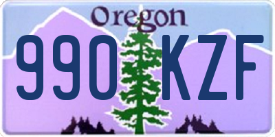 OR license plate 990KZF