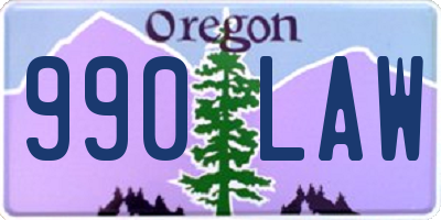 OR license plate 990LAW