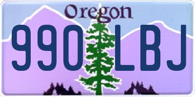 OR license plate 990LBJ