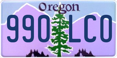 OR license plate 990LCO