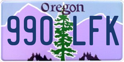 OR license plate 990LFK
