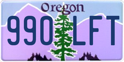 OR license plate 990LFT