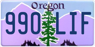 OR license plate 990LIF