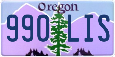 OR license plate 990LIS