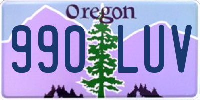 OR license plate 990LUV