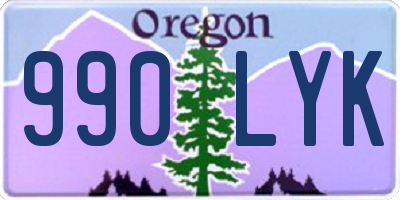 OR license plate 990LYK