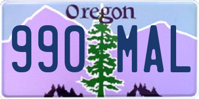 OR license plate 990MAL