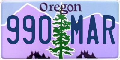 OR license plate 990MAR