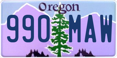 OR license plate 990MAW