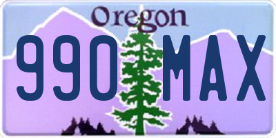 OR license plate 990MAX