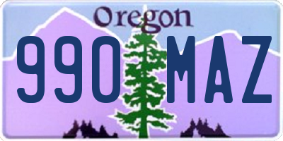 OR license plate 990MAZ