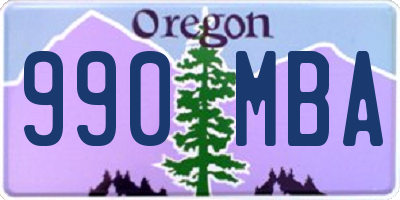 OR license plate 990MBA