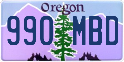 OR license plate 990MBD