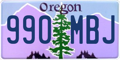 OR license plate 990MBJ