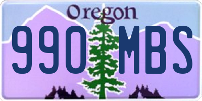 OR license plate 990MBS