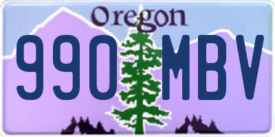 OR license plate 990MBV