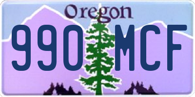 OR license plate 990MCF