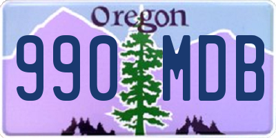 OR license plate 990MDB