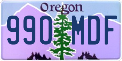 OR license plate 990MDF