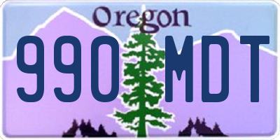 OR license plate 990MDT