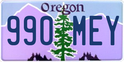 OR license plate 990MEY