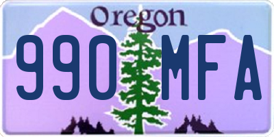 OR license plate 990MFA