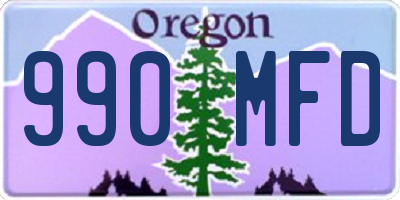 OR license plate 990MFD