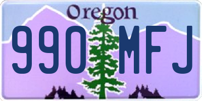 OR license plate 990MFJ