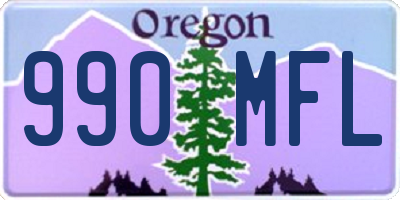 OR license plate 990MFL