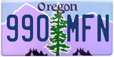 OR license plate 990MFN