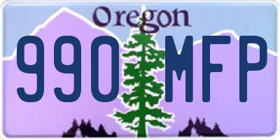 OR license plate 990MFP