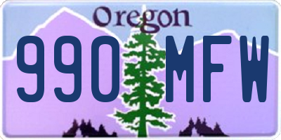 OR license plate 990MFW