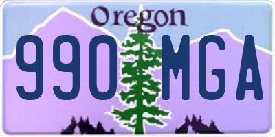 OR license plate 990MGA