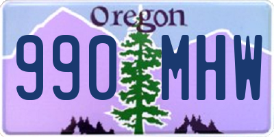 OR license plate 990MHW