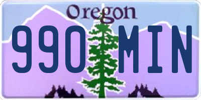 OR license plate 990MIN