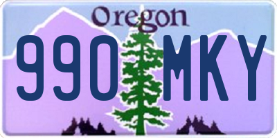 OR license plate 990MKY